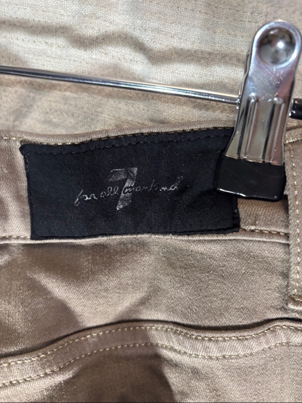 7 For All Mankind Men's Chinos in Olive Brown - Picture 9 of 13